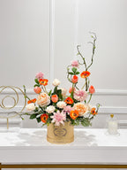 X-Large Pink Real Touch Multi Flower Centerpiece In Flovery Signature Pink Box