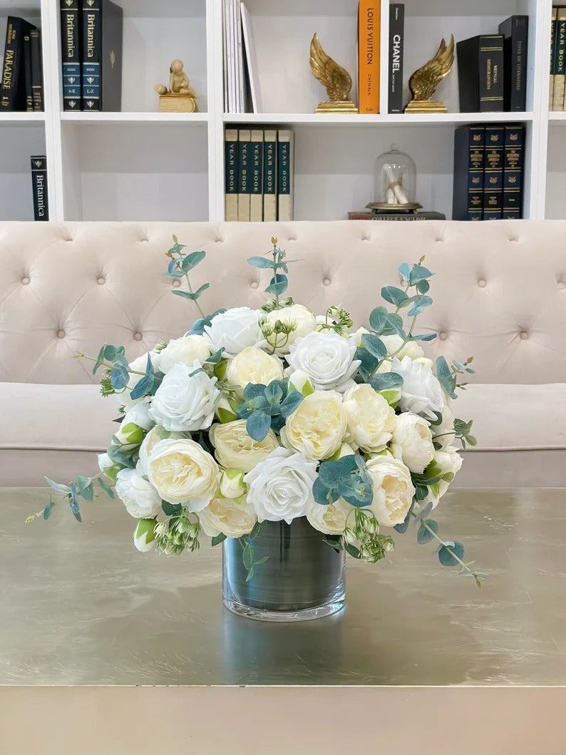 Large Pink Rose Peony Centerpiece - Flovery