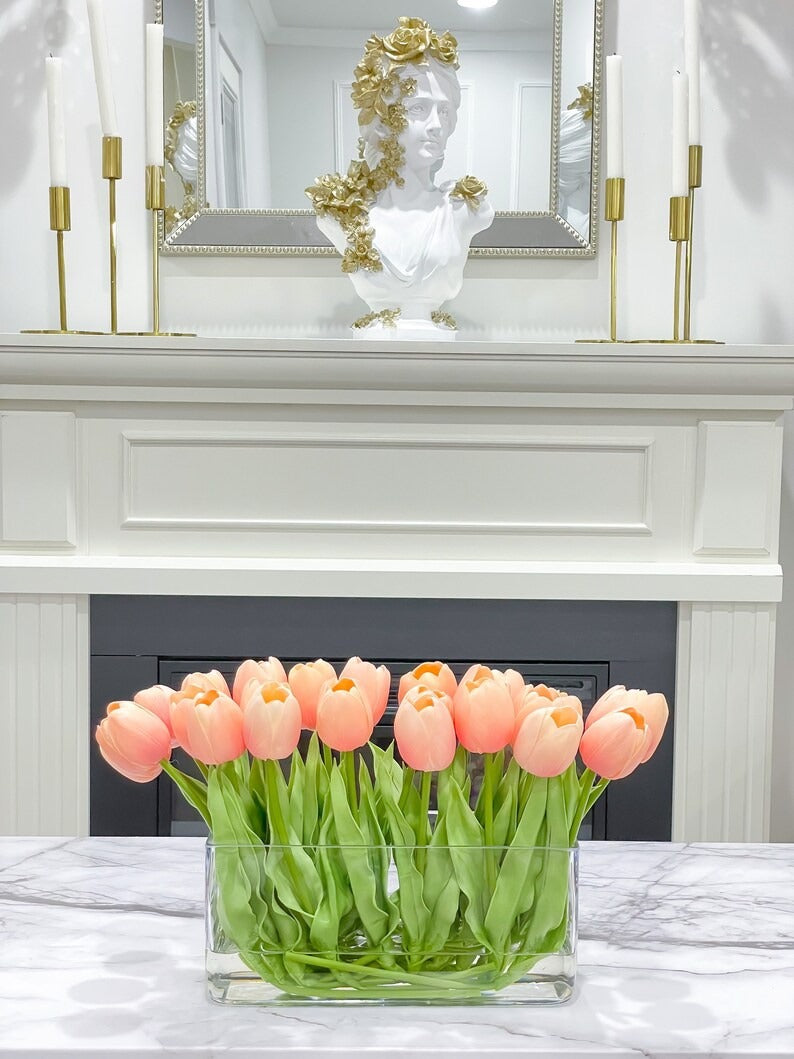17-in Modern Long Real Touch Tulips Arrangement - Flovery