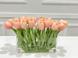 17-in Modern Long Real Touch Tulips Arrangements for Luxury Home Decor
