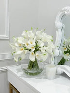 Real Touch Calla Lily Centerpiece in Glass Vase - Flovery