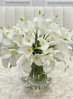 Real Touch Calla Lily Centerpiece in Glass Vase - Flovery