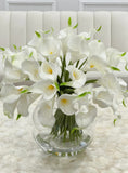 Real Touch Calla Lily Centerpiece in Glass Vase