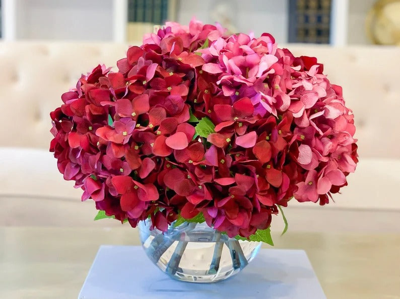 17-in Large French Faux Hydrangea Centerpiece