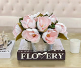 Magnolia Centerpiece in Cylinder Gold Vase