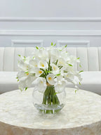 Real Touch Calla Lily Centerpiece in Glass Vase - Flovery
