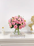 X-Large White Faux Rose and Peony Centerpiece