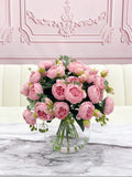 X-Large White Faux Rose and Peony Centerpiece
