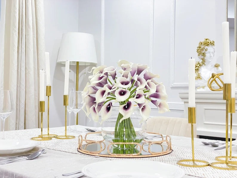 Real Touch Calla Lily Centerpiece in Glass Vase - Flovery