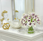 Real Touch Calla Lily Centerpiece in Glass Vase - Flovery