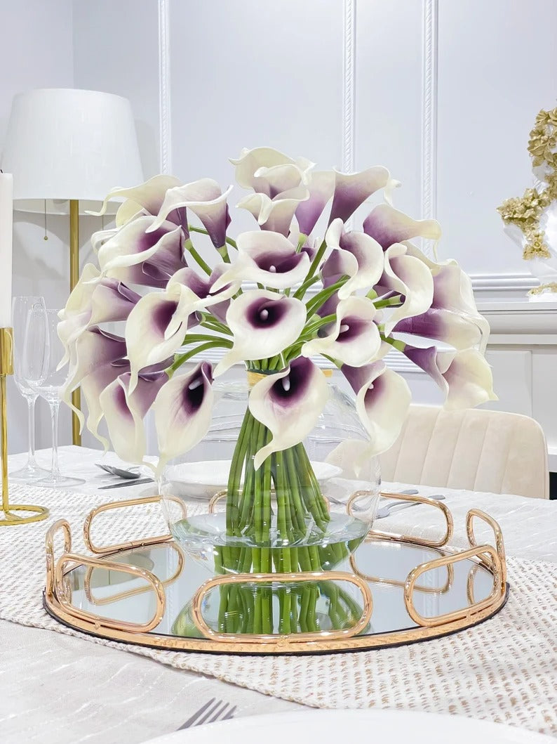 Real Touch Calla Lily Centerpiece in Glass Vase - Flovery