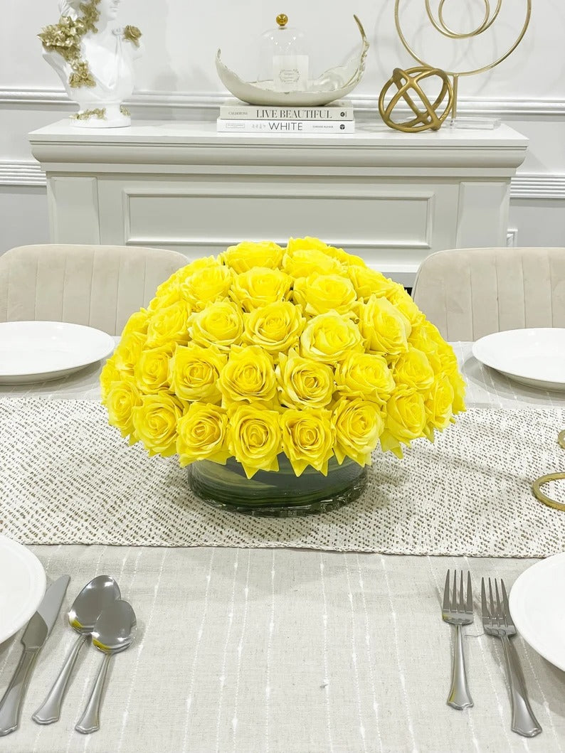 Large 60 Roses Faux Centerpiece - Flovery