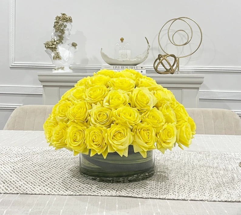 Large 60 Roses Faux Centerpiece – Flovery