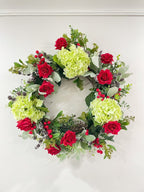 Real Touch Roses Traditional Grapevine Holiday Wreath - Flovery