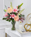 XLarge Exclusive Real Touch Pink French Flower Centerpiece In Glass Vase