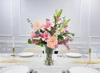 XLarge Exclusive Real Touch Pink French Flower Centerpiece In Glass Vase