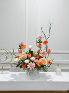 X-Large Pink Real Touch Multi Flower Centerpiece In Flovery Signature Pink Box