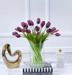 Modern Real Touch Tulip Centerpiece 16-in Round - Flovery