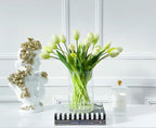 Modern Real Touch Tulip Centerpiece 16-in Round - Flovery