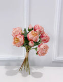 10 Finest Peony Stems Silk Dried Peonies Everlasting Bouquet