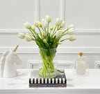 Modern Real Touch Tulip Centerpiece 16-in Round - Flovery