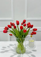 Modern Real Touch Tulip Centerpiece 16-in Round - Flovery