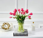 Modern Real Touch Tulip Centerpiece 16-in Round - Flovery