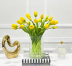 Modern Real Touch Tulip Centerpiece 16-in Round - Flovery
