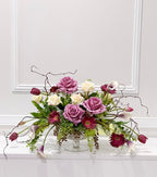 Premium All Real Touch Flowers Arrangement, French Purple Floral Decor In Glass Vase - Flovery