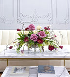 Premium All Real Touch Flowers Arrangement, French Purple Floral Decor In Glass Vase - Flovery