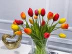 Modern Real Touch Tulip Centerpiece 16-in Round - Flovery