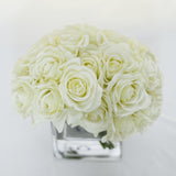 Real Touch White Roses Arrangement - Flovery
