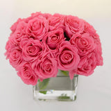 Real Touch Fuschia Roses Arrangement - Flovery