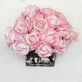 Large Real Touch Pink Rose Square Arrangement - Flovery