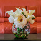Large White Silk Peony Real Touch Calla Lily Arrangement