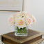 Real Touch Ivory Roses Pink Tipped Greenery Arrangement - Flovery