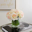 Real Touch Ivory Roses Pink Tipped Square Arrangement - Flovery
