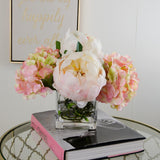 Finest Quality Silk Hydrangeas Large Peonies Arrangement - Flovery