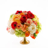 Large Real Touch Red Roses Poppy Hydrangea Arrangement - Flovery