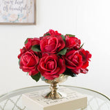 Large Real Touch Red Rose Gold Vase Arrangement - Flovery