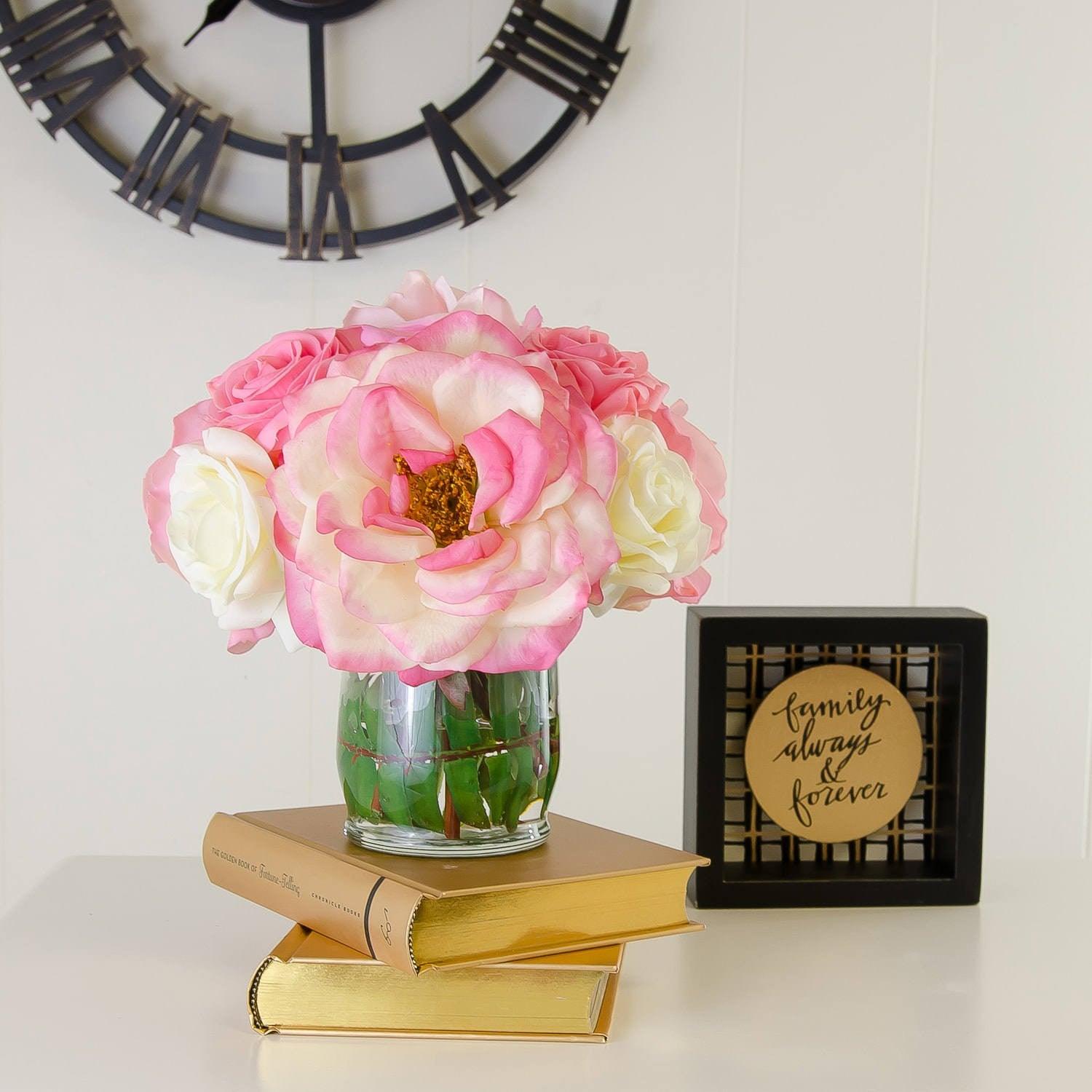 Real Touch Lavender Rose Mixed Color Arrangement - Flovery Main image