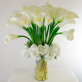 XXL Real Touch White Calla Lily Hydrangea Arrangement - Flovery
