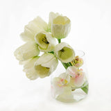 Large Real Touch White Tulips Orchids Oval Arrangement - Flovery