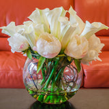 Large White Silk Peony Real Touch Calla Lily Arrangement - Flovery
