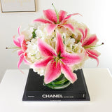 Large Real Touch Casablanca Lily Silk White Hydrangea Arrangement - Flovery