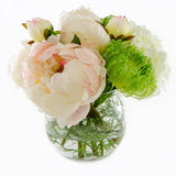 Large Pink Silk Peonies White Hydrangeas Arrangement - Flovery