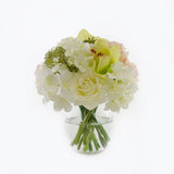 Real Touch White Ivory Pink Rose Orchid Hydrangea Arrangement - Flovery