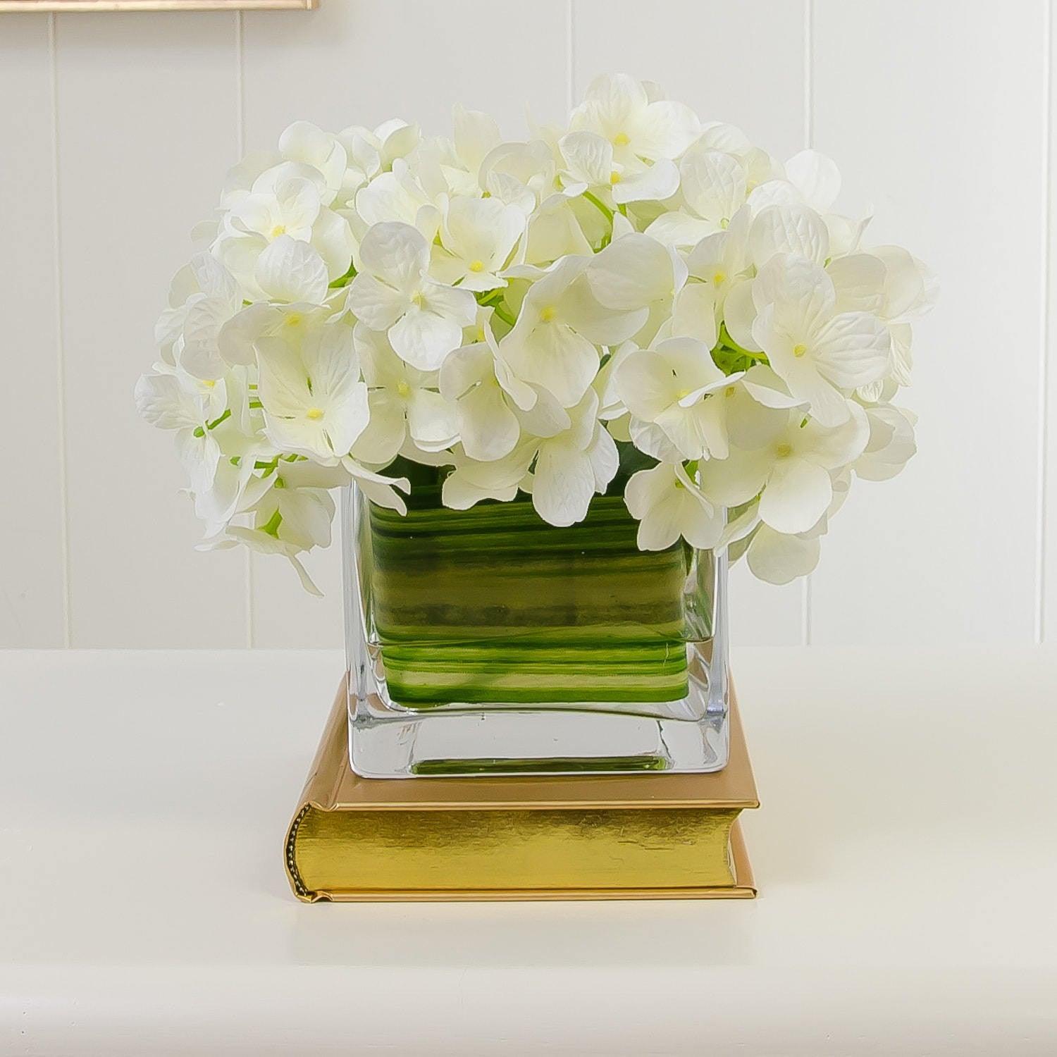 Silk White Hydrangea Arrangement Square - Flovery Main image