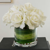 Medium White Real Touch Rose Arrangement - Flovery