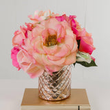 Real Touch Pink Orlane Rose Arrangement Metal - Flovery